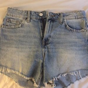 Zara high-waisted denim shorts